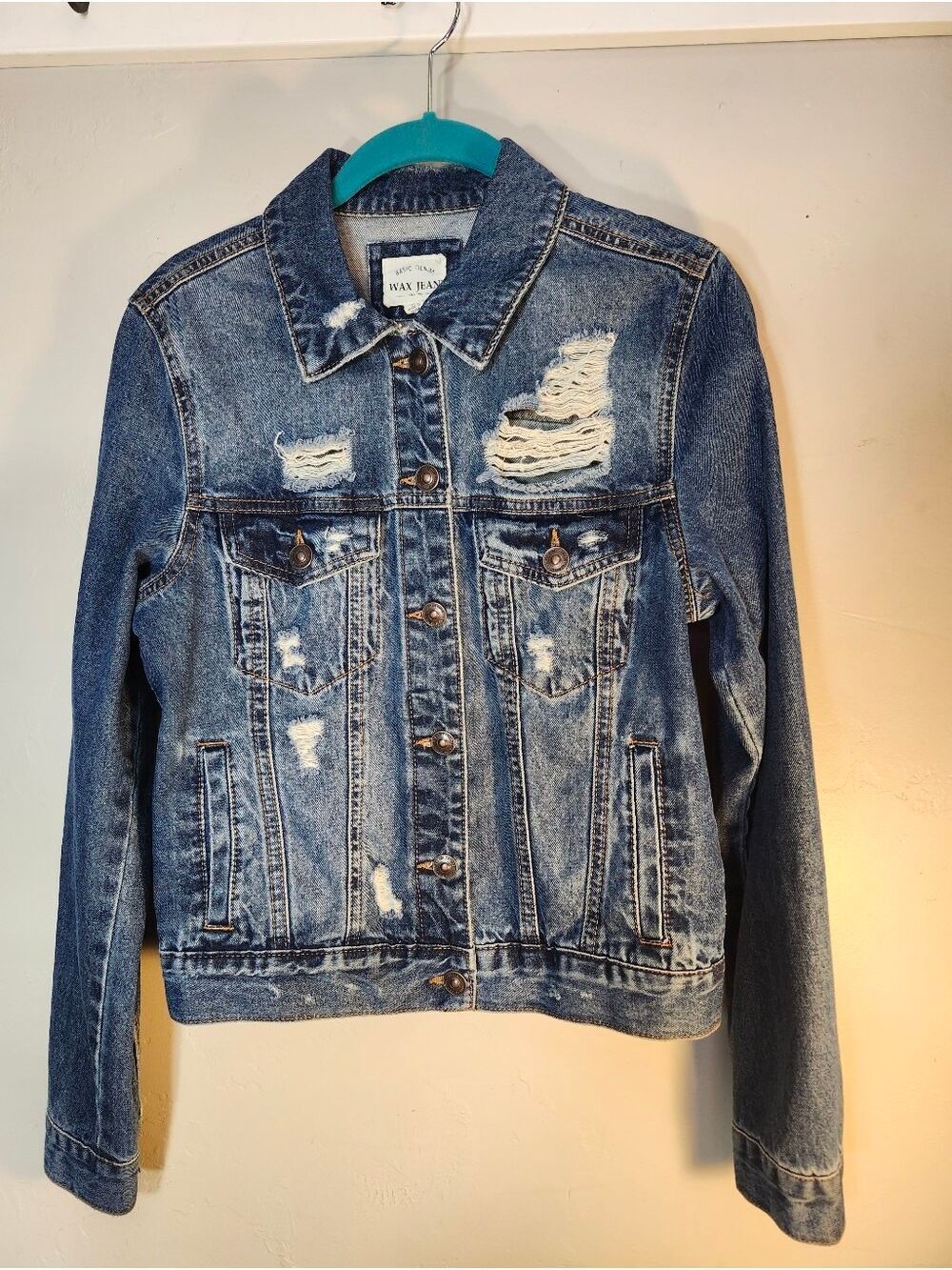 Wax Jean Light Blue Distressed Denim Jacket